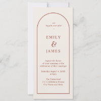 Terracotta & Cream Arch Casamento Longo Minimalist