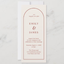 Terracotta & Cream Arch Casamento Longo Minimalist