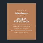 Convite Terracotta de Chá de fraldas Minimalista d<br><div class="desc">Convite ao Chá de fraldas Minimalista de Orçamento em Boho Terracotta Brown</div>