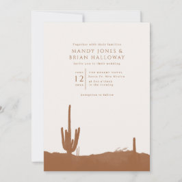 Convite Terracotta Desert Cactus Wedding