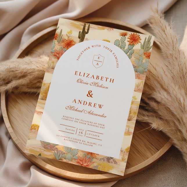 Convite Terracotta Desert Romance Wedding (Criador carregado)