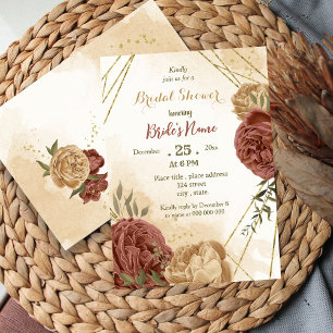 Convite terracotta earthy floral chá de panela verde