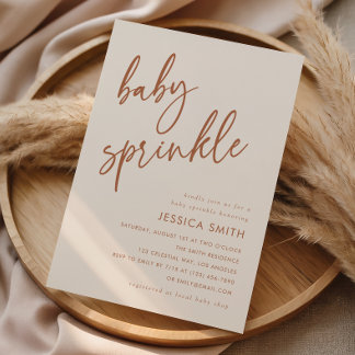 Convite Terracotta Elegant Minimal Baby Sprinkle