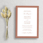 Convite Terracotta Elegant Wedding<br><div class="desc">Concurso Elegante Terracotta. Faça seu convite de casamento tão memorável quanto seu dia especial com este design e na moda. Apresentando um olhar simples e minimalista com um toque clássico tradicional, este convite moderno apenas para texto apresenta um roteiro de caligrafia com letra manual com um clássico terracota / quadro...</div>