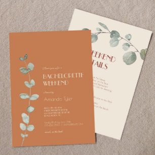 Convite Terracotta Eucalyptus Deco Bachelorette Weekend