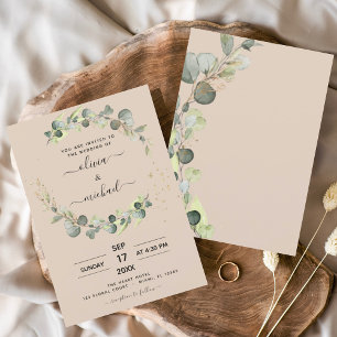 Convite Terracotta Eucalyptus Greenery Casamento Elegante