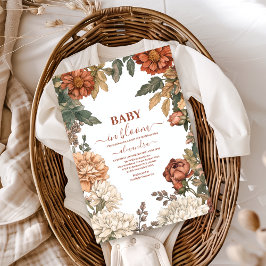 Convite Terracotta Floral Baby in Bloom Chá de fraldas