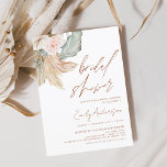 Convite Terracotta Floral Boho Pampas Chá de panela Grass<br><div class="desc">Laranja Mínima Queimada - Terracotta - Chá de panela de Grama de Boho Pampas Coriander Elegante e Moderno para o Outono (outono),  Inverno,  Primavera ou Convites de Verão - inclui uma bela e elegante tipografia de guião para a Noiva especial Ser anterior ao Casamento.</div>