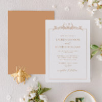 Terracotta Floral Border Monograma Weding