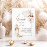 Convite Terracotta Floral Brunch and Bubbly Bridal Shower<br><div class="desc">Get ready for a boho bridal shower with this trendy,  modern floral and exotic Brunch and Bubbly invitation. The unique design features hand-drawn style calligraphy and a soft color botanical foliage of ivory,  terracotta and white shades.</div>