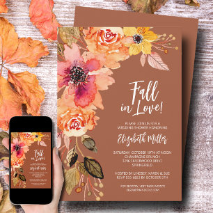 Convite Terracotta Floral Chá de panela