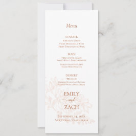 Convite Terracotta Floral Wedding Menu