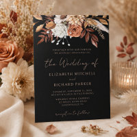 Terracotta Flores Boho Folhagem Outono Casamento P