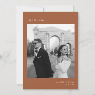 Convite Terracotta - Foto Elegante Minimalista Salve a dat