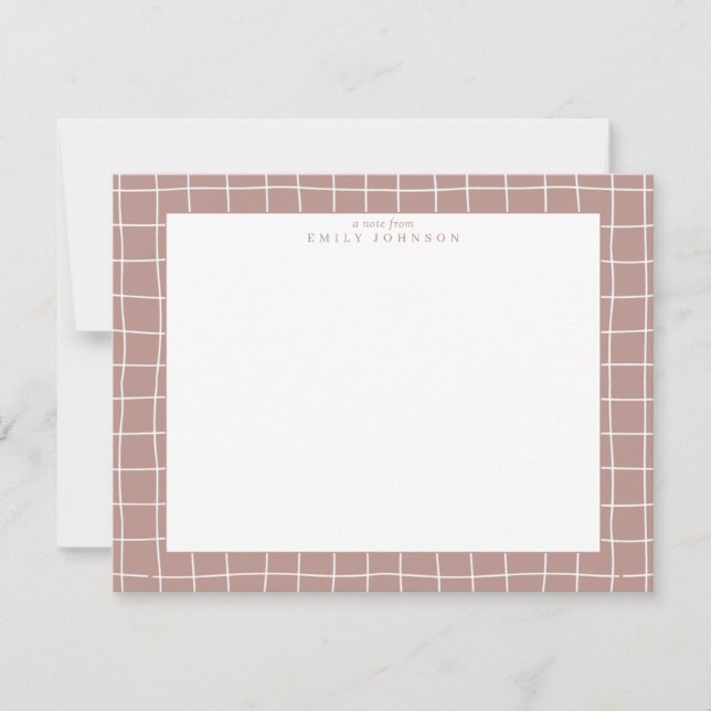 Convite Terracotta Grid Note Card (Frente)