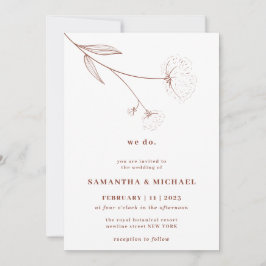 Convite Terracotta Indie Botanic, Flor de Algodão