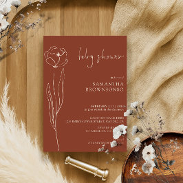 Convite Terracotta Indie Flower Daisy Chá de fraldas