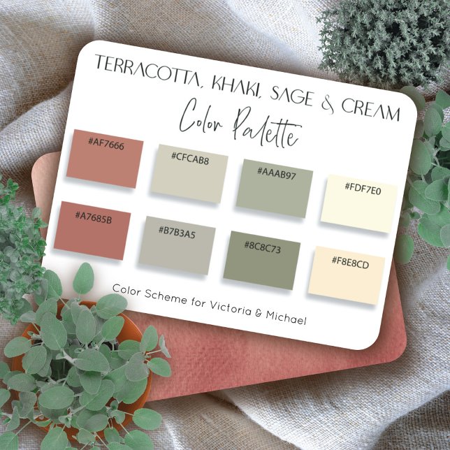 Convite Terracotta Kahaki Sage & Cream - Placa da Paleta d (Criador carregado)