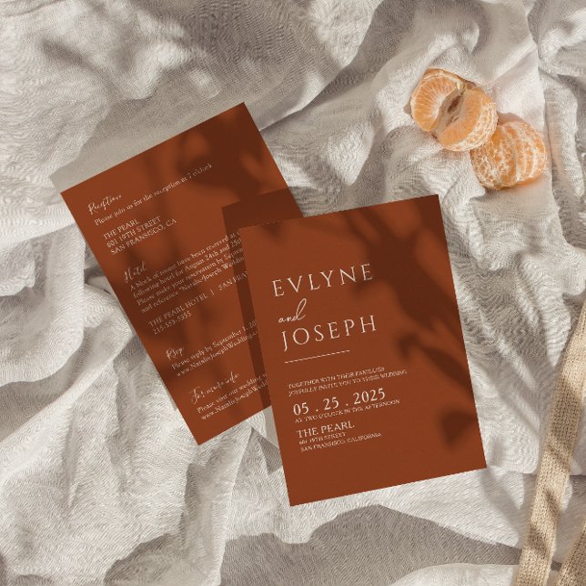 Convite Terracotta Laranja Queimada Tudo Em Um Casamento D (Criador carregado)