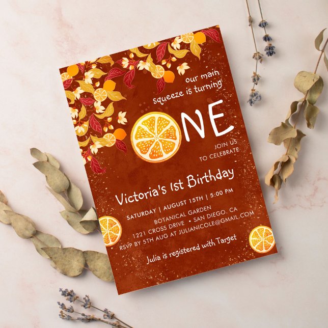 Convite Terracotta Lemon Main Squeeze Foto Primeiro Aniver (Criador carregado)