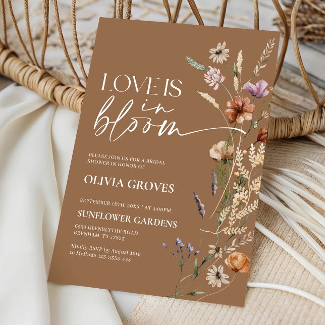 Convite Terracotta Love está em Bloom Chá de panela (Criador carregado)