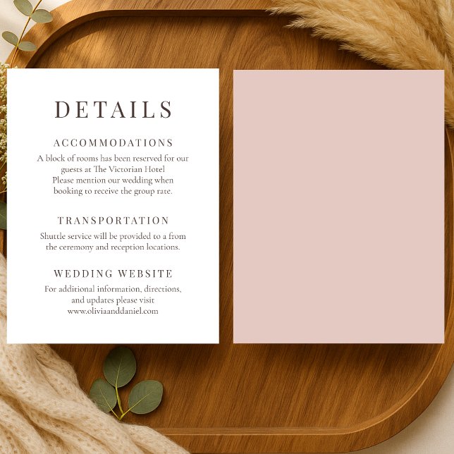 Convite Terracotta Minimalist Elegant Wedding Details (Criador carregado)