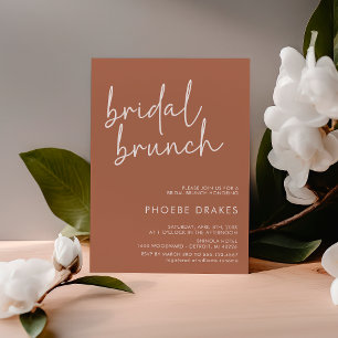 Convite Terracotta Minimalist Script Bridal Brunch