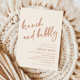 Convite Terracotta Modern Brunch and Bubbly Bridal Shower