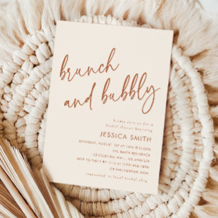 Convite Terracotta Modern Brunch e Bubbly Chá de Bebê da N