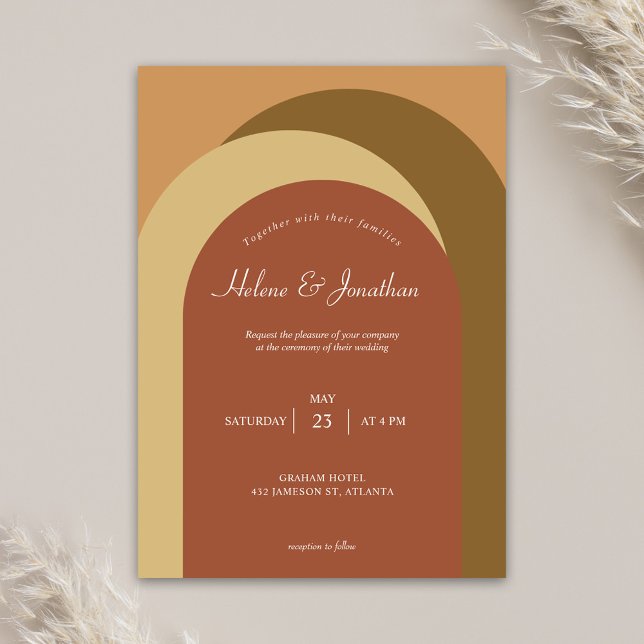 Convite Terracotta Modern Minimalist Wedding (Criador carregado)