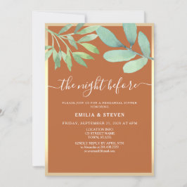 Convite Terracotta Na Noite Antes Do Janto De Ensaio