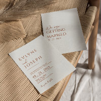 Terracotta Orange Minimalist Boho Rust Weding