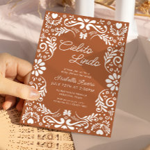 Terracotta Papel Picado Chá de fraldas mexicano