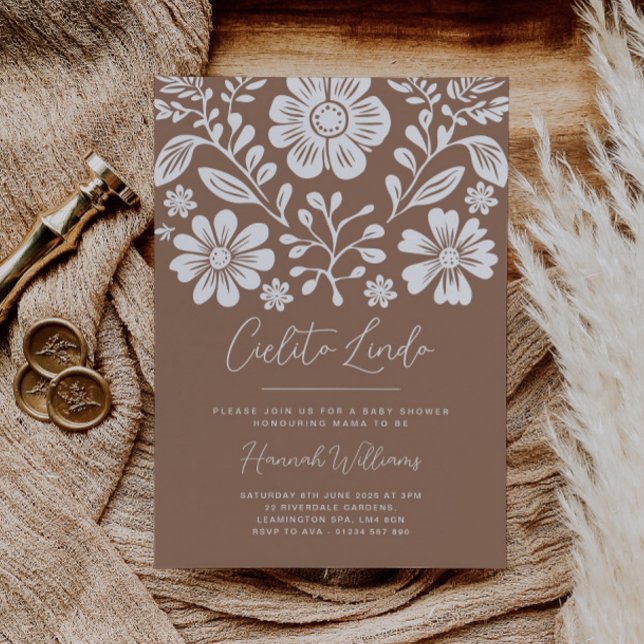 Convite Terracotta para Chá de fraldas Cielito Lin (Criador carregado)