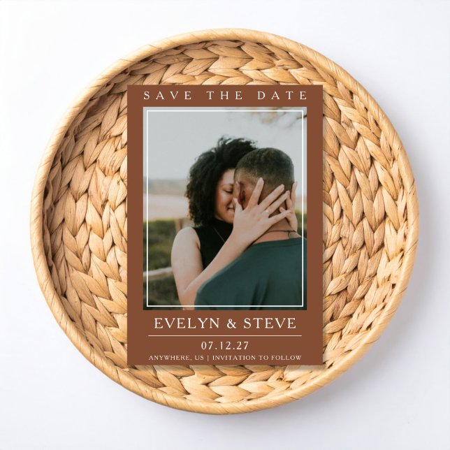 Convite Terracotta Photo Save the Date (Criador carregado)