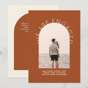 Convite Terracotta Photo Wedding Noivado Modern