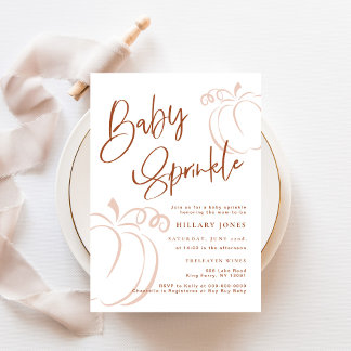 Convite Terracotta Pumpkin Fall Bohemian Baby Sprinkle