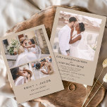 Convite Terracotta Quatro Foto de Casamento Branco Minimal<br><div class="desc">O Elegante Moderno 4 Foto Terracotta Collage Convite De Casamento Minimalista. Os cartões de convite para o casamento contêm uma tipografia moderna que é elegante,  simples e moderna para usar depois de você celebrar o dia de casamento simples e minimalista.</div>