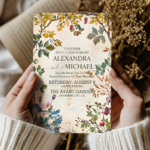 Convite Terracotta Rustic Wedding Mountain Wildflower