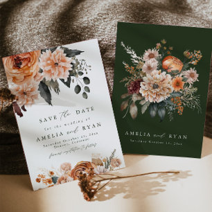 Convite Terracotta Sage Boho Floral Salvar A Data