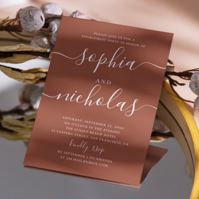 Convite Terracotta - script minimalista de queda festa de  (Criador carregado)