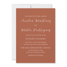 Terracotta Script Modern Wedding