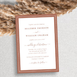 Convite Terracotta Script Wedding