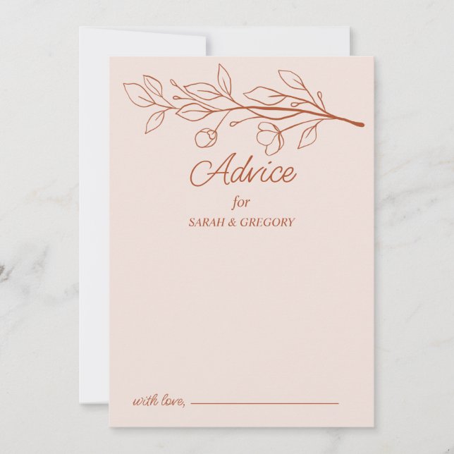 Convite Terracotta Simple Boho Aconselhamento sobre Casame (Frente)