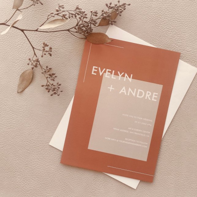 Convite Terracotta Simple Modern Minimalist Wedding (Criador carregado)