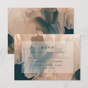 Convite Terracotta teal paintery casamento moderno R.S.V.P