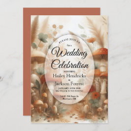 Convite Terracotta Toadstool Woodland Casamento Mágico