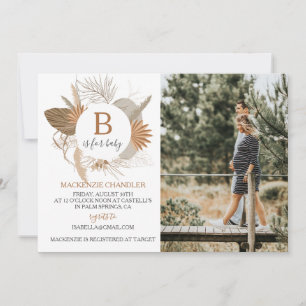 Convite Terracotta Tropical Boho B é para Baby Photo