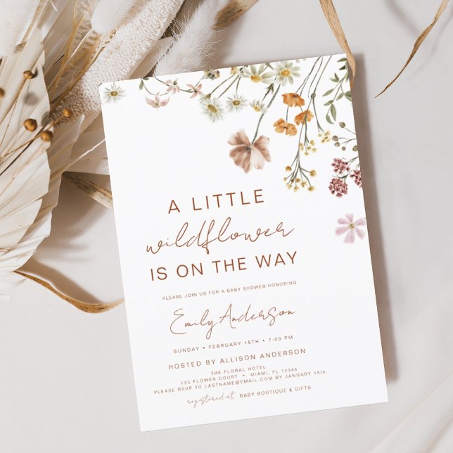 Convite Terracotta Um Pequeno Chá de fraldas De Flor Selva (Criador carregado)