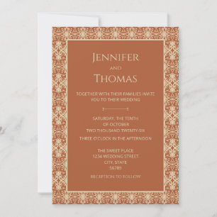 Convite Terracotta Vintage Boho Wedding